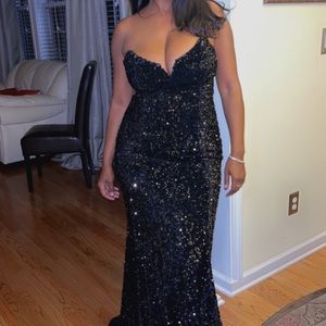 Beautiful black sequin ball gown dress